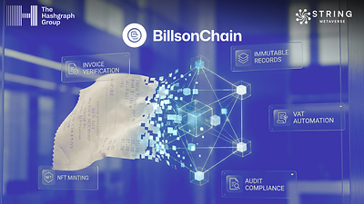 BillsOnChain, developed by The Hashgraph Group and String Metaverse, turns physical receipts into tokenized digital assets on the Hedera network&mdash;enabling invoice verification, NFT minting, VAT automation, immutable record-keeping, and audit compliance.