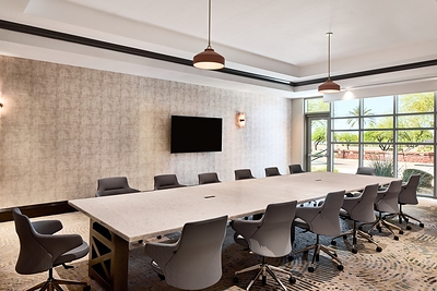 Executive boardroom at Renaissance Phoenix Glendale Hotel & Conference Center offers a modern setting for meetings, training sessions and strategic planning.