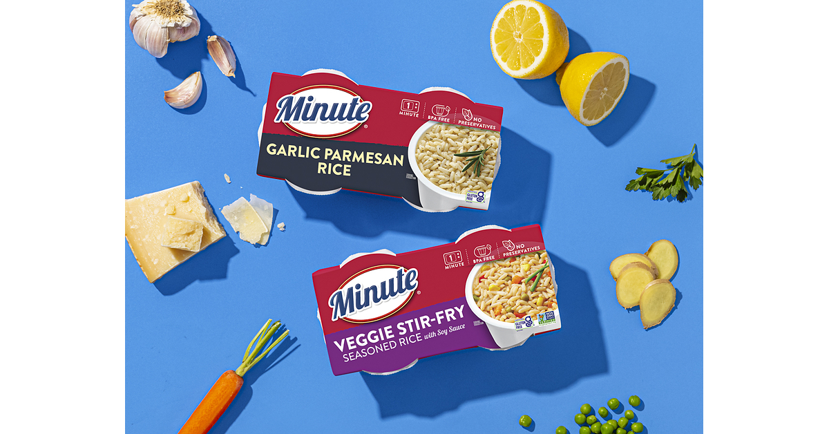 Minute® Rice Turns Up the Flavor with New Garlic Parmesan and Veggie Stir-Fry Cups