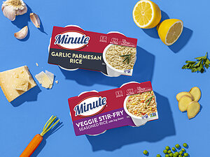 Minute® Rice Turns Up the Flavor with New Garlic Parmesan and Veggie Stir-Fry Cups