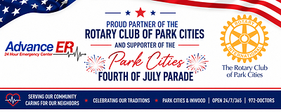 Advance ER proudly partnered with the Rotary Club of Park Cities in support of the annual Park Cities Fourth of July Parade, celebrating community traditions while reaffirming its commitment to providing 24/7 emergency care for local residents.
