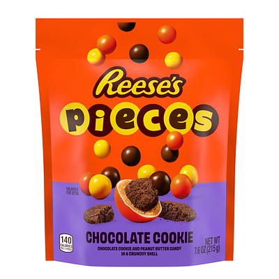 REESE'S PIECES with Chocolate Cookie Pouch REESE'S PIECES with Chocolate Cookie Pouch