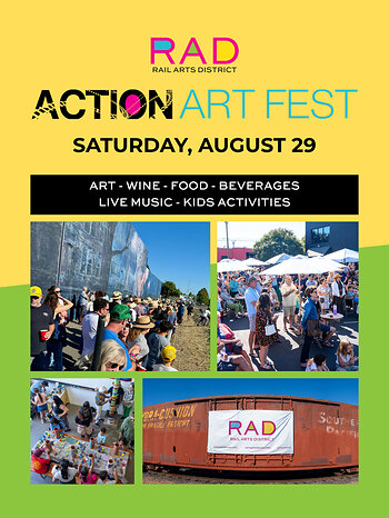 Rail Arts District (RAD) Napa will bring back its signature community arts celebration for a second year with the return of Action Art Fest on Saturday, August 29, 2026.