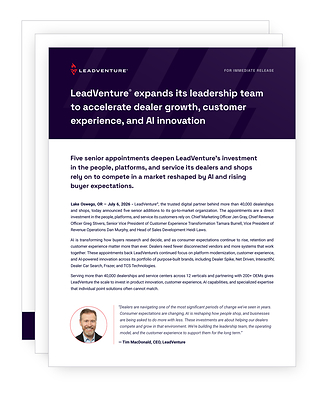 LeadVenture Executive Leadership Press Release