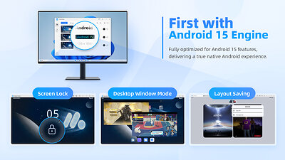 MuMuPlayer 6.0 features an Android 15 engine for a smoother Android emulator experience on PC, with Screen Lock, Desktop Window Mode, and Layout Saving to improve mobile gaming, multitasking, and emulator usability. MuMuPlayer 6.0 features an Android 15 engine for a smoother Android emulator experience on PC, with Screen Lock, Desktop Window Mode, and Layout Saving to improve mobile gaming, multitasking, and emulator usability.