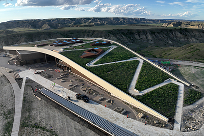 RES hand-planted 400,000 native plant plugs at the library, including 140,000 on the two-acre walkable green roof.