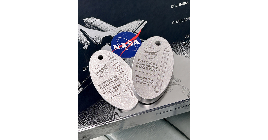 MotoArt Releases Limited-Edition PlaneTags Crafted from Space Shuttle Solid Rocket Booster Prepared for Permanent Display at the California Science Center