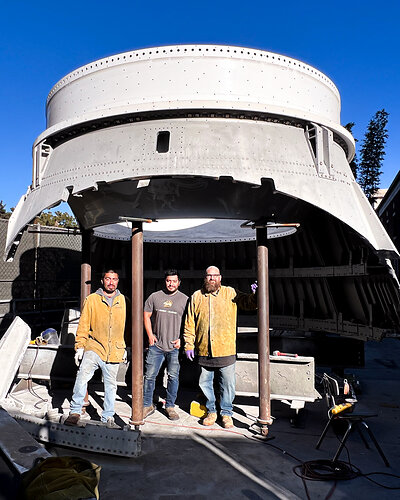 MotoArt PlaneTags team with the SRB aft skirt prepared for California Science Center's Solid Rocket Booster Walk Through MotoArt PlaneTags team with the SRB aft skirt prepared for California Science Center's Solid Rocket Booster Walk Through