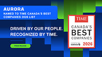 Aurora named to TIME Canada's Best Companies 2026 list.