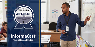 Singlewire Software wins a 2026 Campus Security Today Secure Campus Award for the InformaCast Wearable Alert Badge in the Security & Personal Safety Device category
