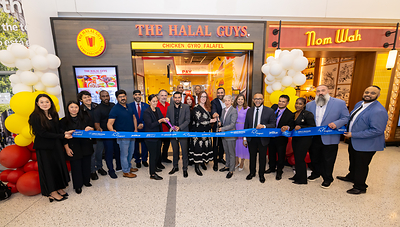 Travelers at JFK Terminal 5 can explore unique culinary experiences from New York, including The Halal Guys and Nom Wah.