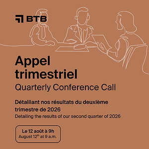 BTB to Release 2026 Second Quarter Results and Host Conference Call