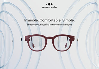 Nuance Audio glasses available in two frame styles and three colours.