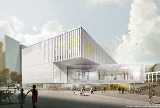 Rendu architectural du nouveau Musée d'art contemporain de Montréal (MAC). Crédit photo : Saucier+Perrotte et GLCRM Architectes