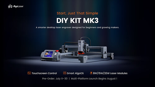 AlgoLaser unveils the DIY KIT MK3: A smarter, simpler, and more accessible way to laser engrave. AlgoLaser unveils the DIY KIT MK3: A smarter, simpler, and more accessible way to laser engrave.