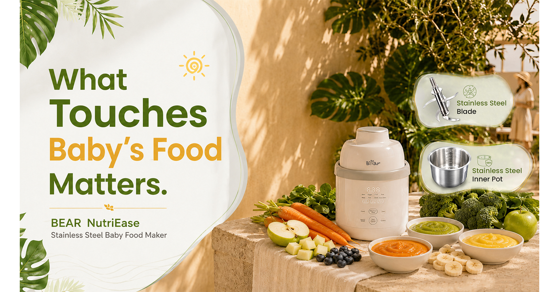 BEAR NutriEase Baby Food Maker Stands Out With a Stainless Steel Design in a Plastic-Dominated Category
