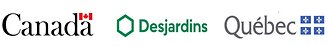 Logos du gouvernement du Canada, Desjardins, et gouvernement du Québec