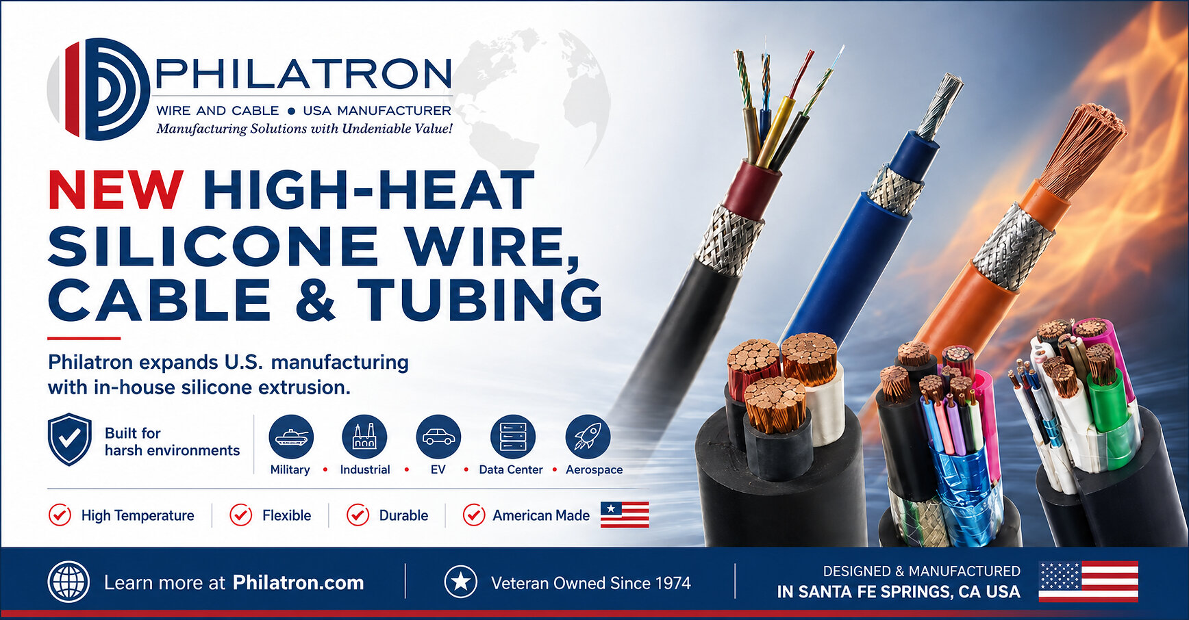 Philatron étend sa production avec une nouvelle ligne pour câbles silicone haute température