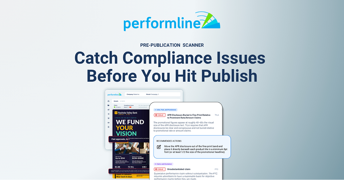 PerformLine Launches Pre-Publication Scanner, Bringing AI-Powered Compliance Review to Marketing Creative