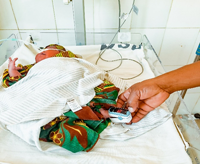 Child receiving Essential Emergency and Critical Care.