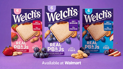Welch's Strawberry Jam, Concord Grape Jelly and Mixed Fruit Real PB&Js