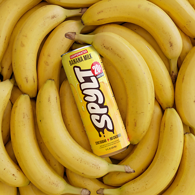 SPYLT's limited-edition Banana Milk protein drink with 20g of protein, zero sugar, and 60mg of caffeine.