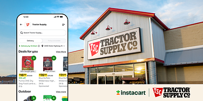 Customers can shop Tractor Supply’s broad assortment on Instacart – including pet food and supplies, livestock feed, farm and ranch products, garden essentials, tools and hardware – with delivery in as fast as one hour at no markups.