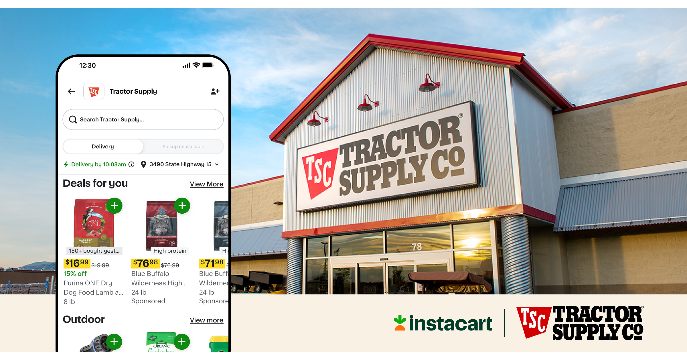 Instacart and Tractor Supply Partner to Deliver Pet Supplies, Farm Essentials, and Everything in Between for Life Outside