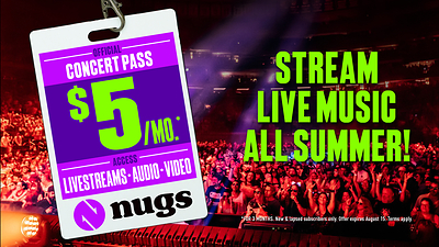 nugs Launches $5 Per Month Offer for Live Music Streaming All Summer