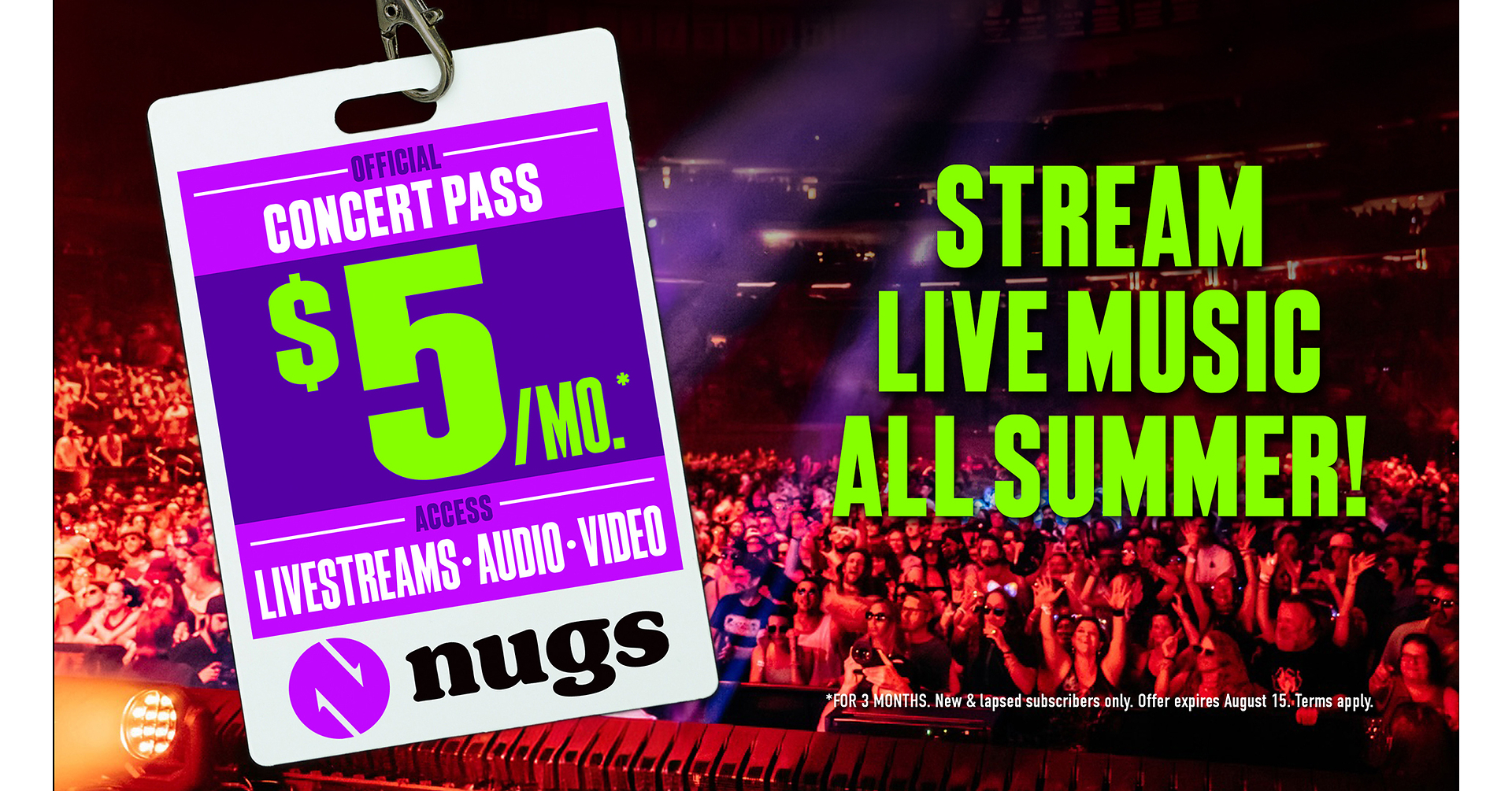 nugs Launches $5 Per Month Offer for Live Music Streaming All Summer