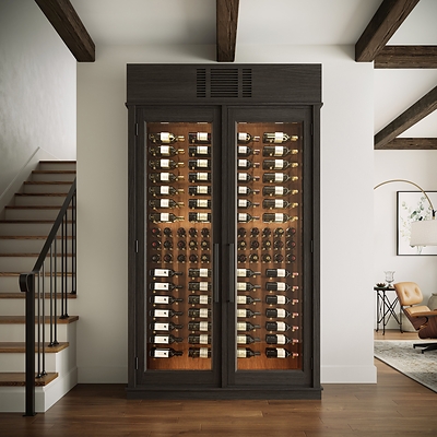 Designed to function as a freestanding statement piece or seamless built-in — and specified in a fraction of the time traditional cellar construction requires.