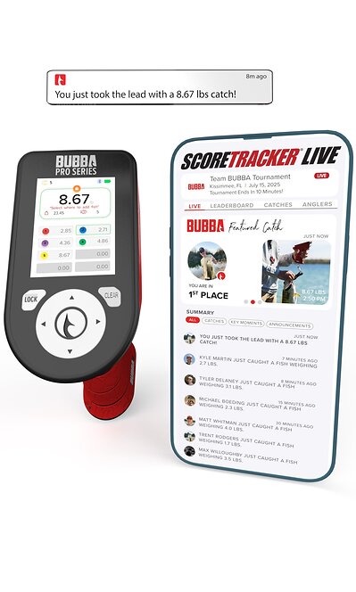 BUBBA® and MLF team up to launch SCORETRACKER® LIVE, making tournament scoring and excitement available to organizers, competitors, and fans everywhere through the BUBBA® app. BUBBA® and MLF team up to launch SCORETRACKER® LIVE, making tournament scoring and excitement available to organizers, competitors, and fans everywhere through the BUBBA® app.