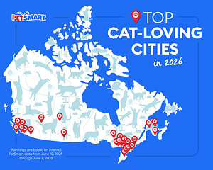 PetSmart Unveils Canada's Top 25 Cat-Loving Cities for 2026