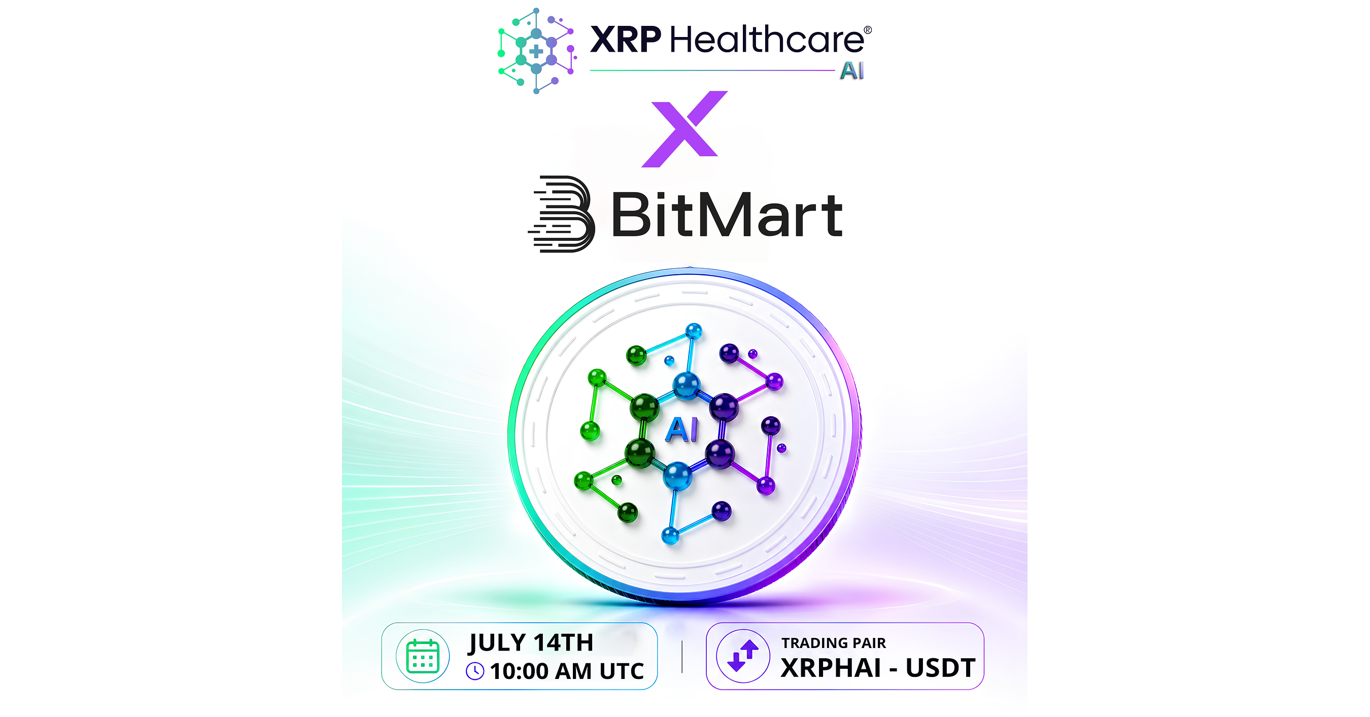 XRP Healthcare, the First AI Healthcare Platform Built on the XRP Ledger, Announces BitMart Listing of XRPHAI