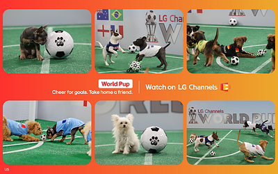 It also launched LG Channels World Pup, a tournament-style puppy soccer competition produced by Bright Spot Content (All3Media America), featuring adoptable rescue dogs from multiple shelters.