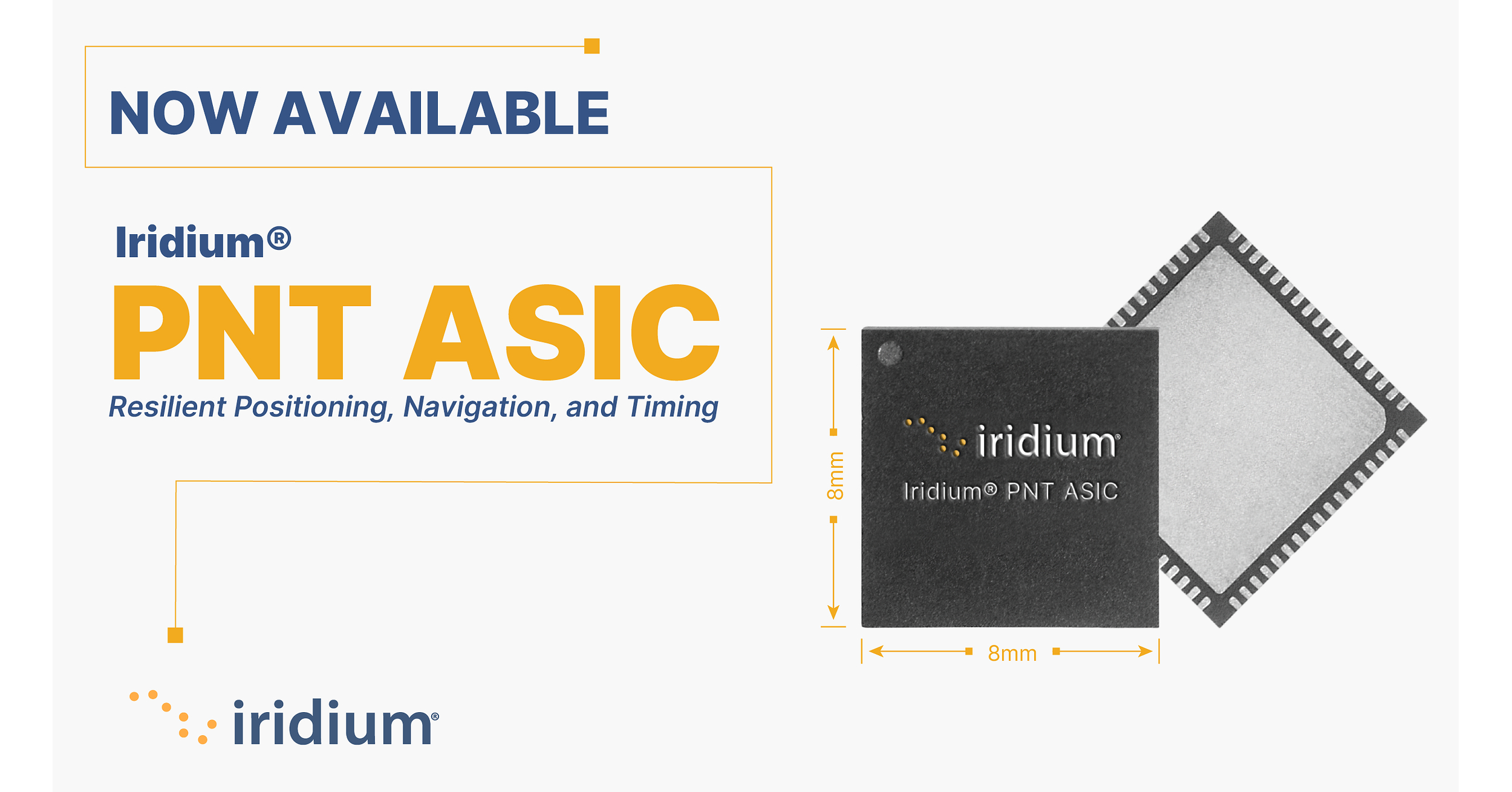 Iridium Announces Commercial Availability of Iridium PNT ASIC, Bringing Resilient GNSS Protection to Devices Worldwide