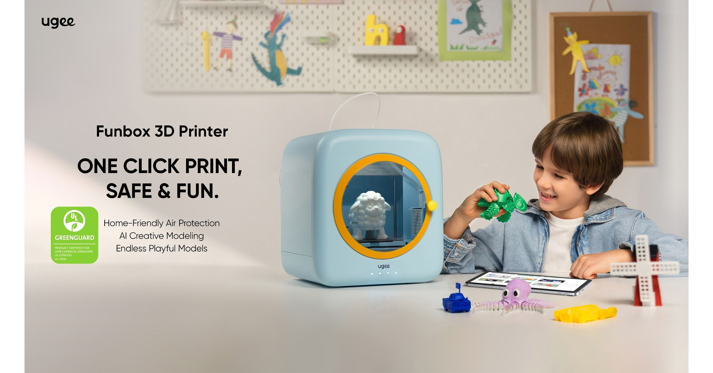 ugee Globally Launches Funbox, UL GREENGUARD Certified Kids 3D Printer Safe & Friendly for Children and Beginners with Out-of-box Operation