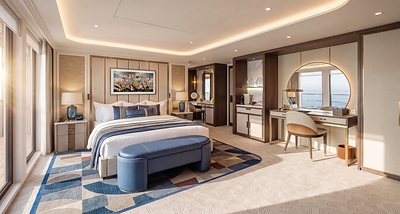 A visual of the new Pinnacle Suite bedroom
