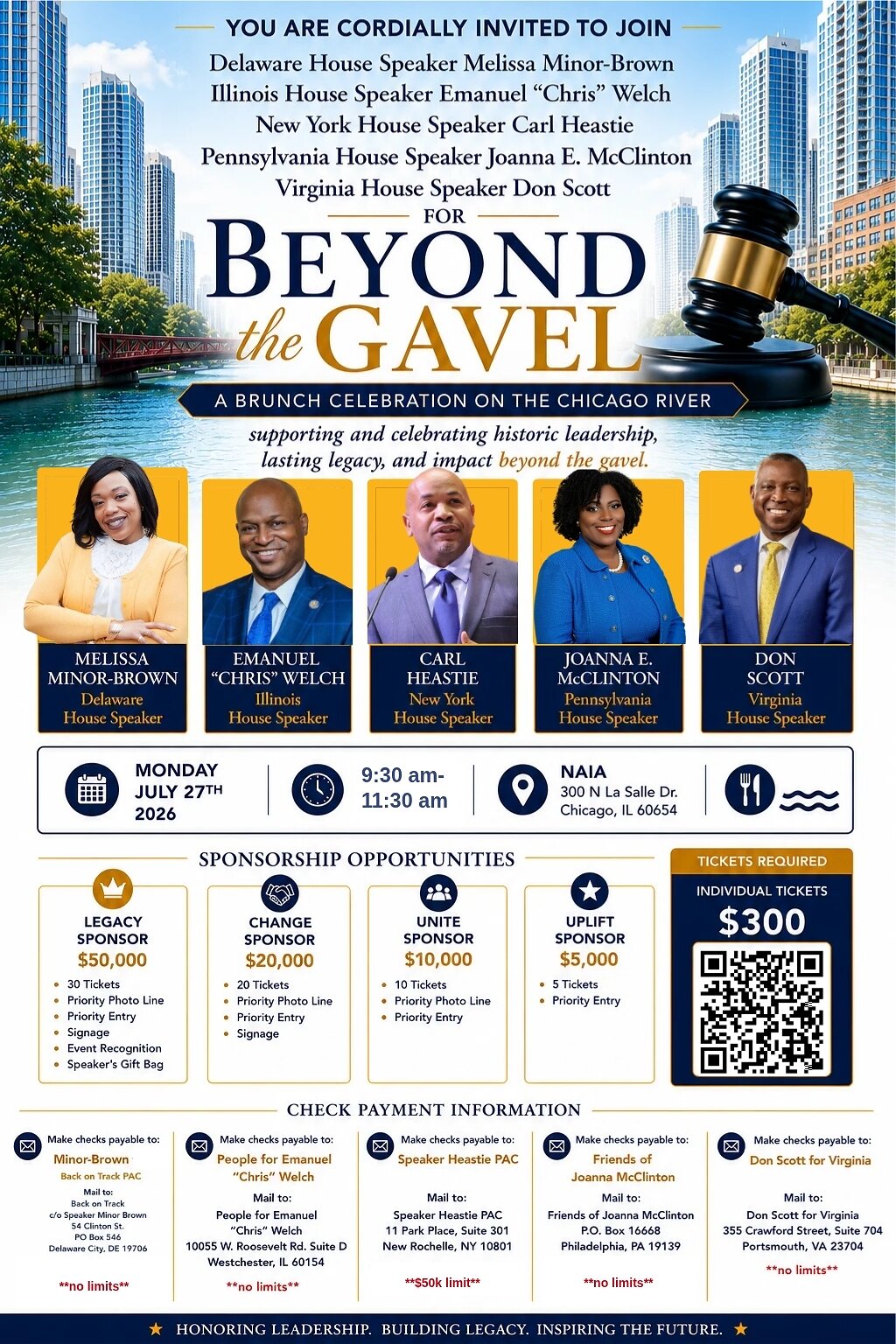 D'anciens présidents noirs de la Chambre se réunissent à Chicago pour un brunch "Beyond the Gavel"