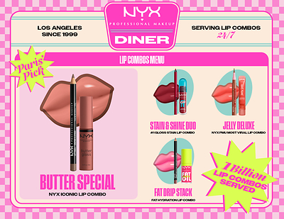 NYX Professional Makeup Diner Lip Combos Menu