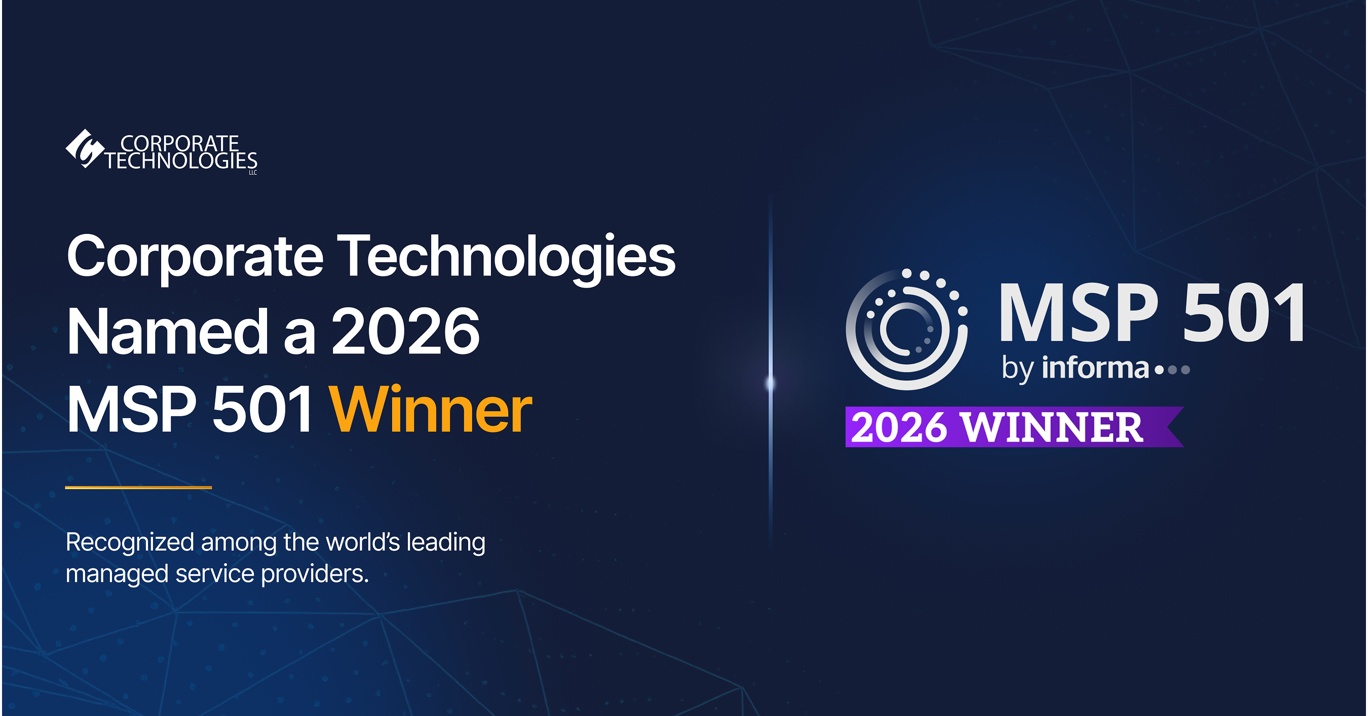 Corporate Technologies Ranked on 2026 MSP 501, Tech Industry's Most Prestigious List of Global Managed Service Providers