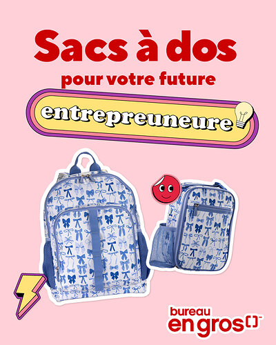 La collection exclusive Pep Rally de Staples/Bureau en Gros est de retour avec des sacs à dos colorés, des bouteilles à eau, des articles de papeterie et des accessoires aux imprimés amusants, et aux motifs assortis inspirés des dernières tendances que les élèves adorent.