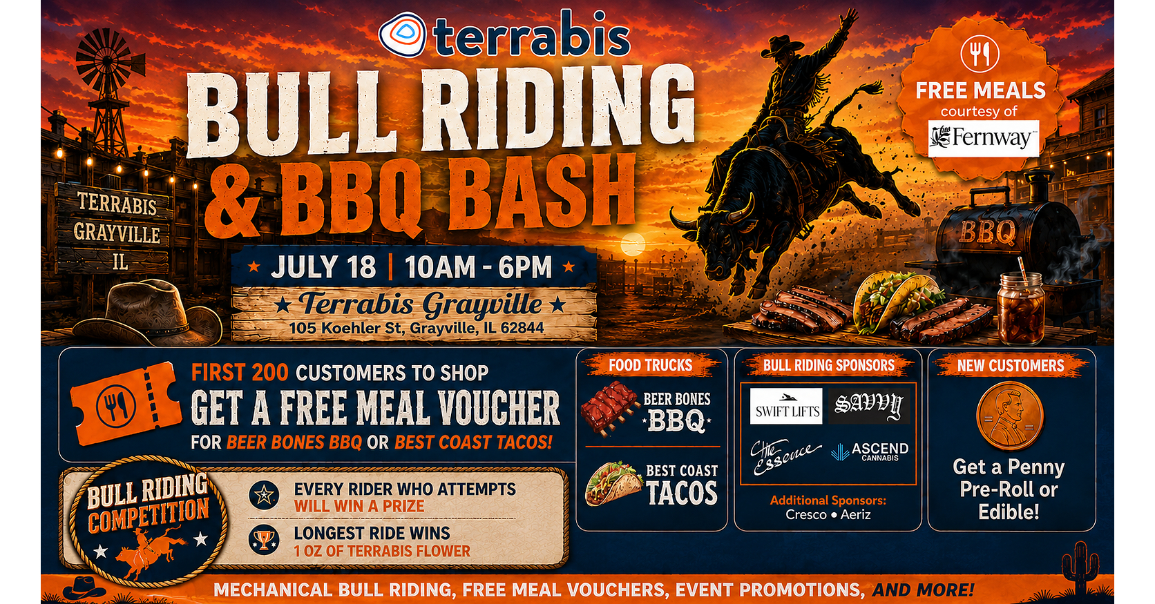 Terrabis Grayville Hosts Bull Riding & BBQ Bash July 18