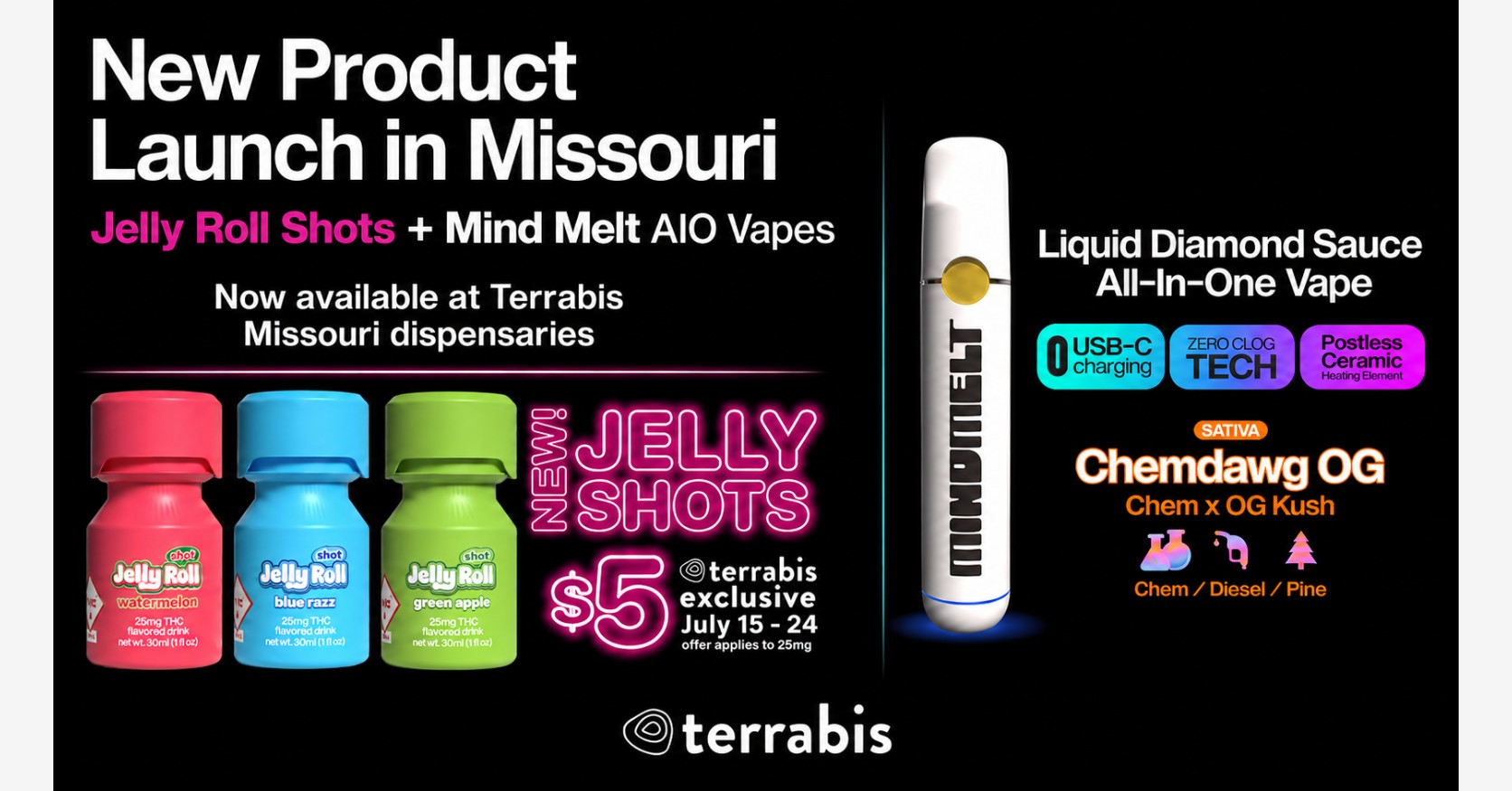 presidential thc vapes blue diamond Terrabis Launches Jelly Roll Shots and Mind Melt in Missouri Foger Switch Pro 30K vape Color:Synthwave LED Fog Light Pod