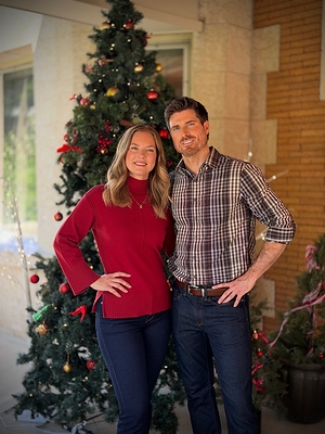 Cindy Busby and Marcus Rosner will star in Great American Media's Christmas Wrapped in Love as part of the network's Great American Christmas holiday programming. Photo courtesy of Great American Media 2026 / Shane Mahood.