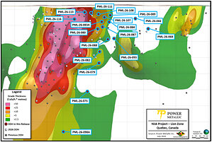 Power Metallic reports New Lion drill intercepts of 36.42 Meters of 2.83% CuEqRec1 in Hole 26-116 including 6.00 Meters of 12.38% CuEqRec1 and Announces AGSM Meeting Results