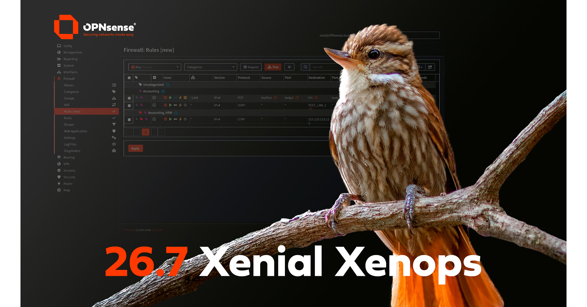 OPNsense® 26.7 "Xenial Xenops" Building the foundation for the next generation of open network security