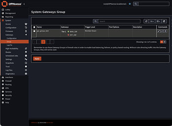 OPNsense® 26.7 - Gateway Groups