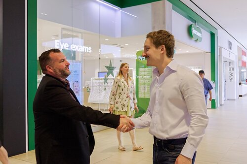 Henry Zavriyev meeting with local team members at Londonderry mall in Edmonton