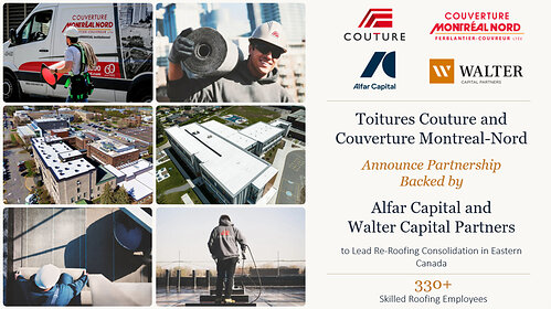Toiture Couture, Couverture Montreal Nord, Alfar Capital, Walter Capital Partners.